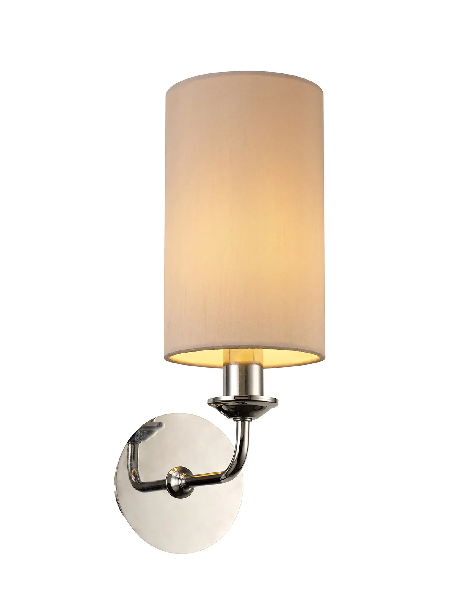 DK0015  Banyan Wall Lamp 1 Light Polished Chrome, Nude Beige/Moonlight